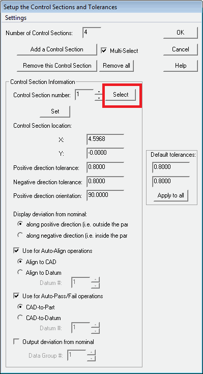 Selecting specific Control Sections to modify during overlay setup